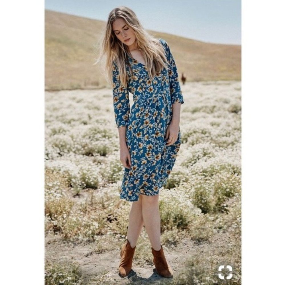 AMOUR VERT SILK floral midi dress